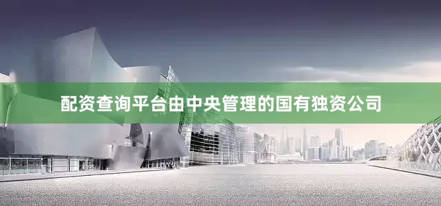 配资查询平台由中央管理的国有独资公司
